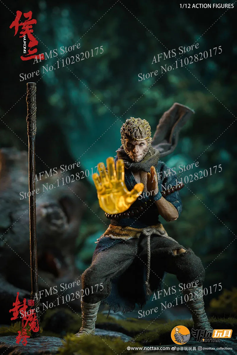 1/12 Scale Collectible Figure Hou San Wukong Monk Journey To The West Black Myth Combat Doll 6Inch Men Soldier Action Figure Toy