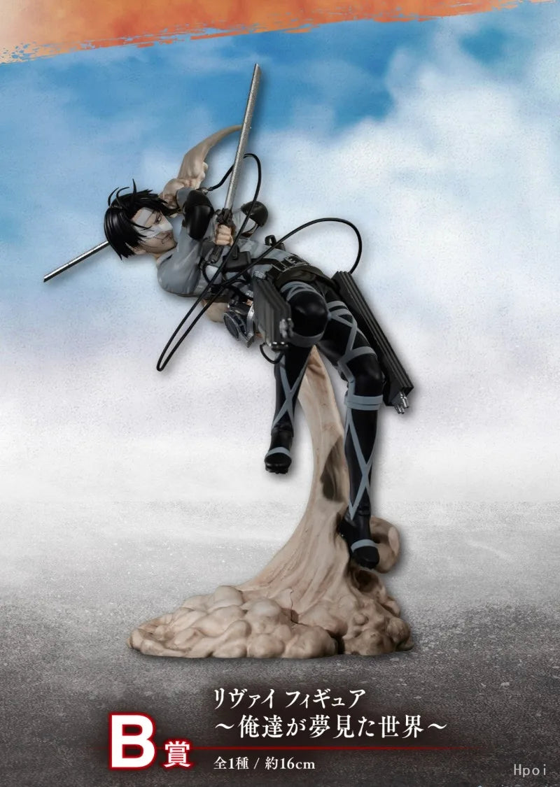 '-In Stock Original BANDAI Ichiban KUJI Attack on Titan Eren Yeager Levi Ackerman Zoe Hans Mikasa Armin Arlert  Model  Figure