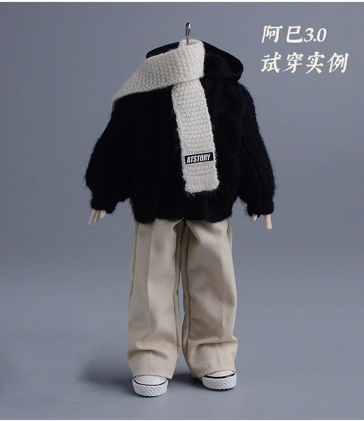 1/12 Scale Male Soldier Knitted Sweatshirt Sweater Jacket Cardigan Coat for 6in Asi Dolls Action FIgure Body Model DIY