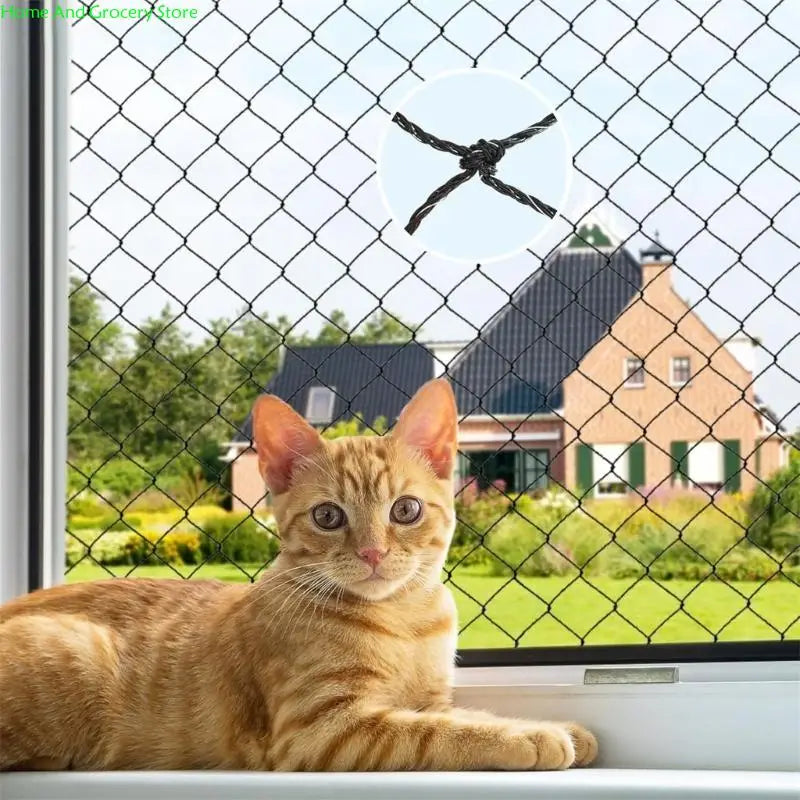 0XXA Reinforced Netting Cats Mesh for Balconies and Patios, Steel Wire Reinforced Pet Safety Netting