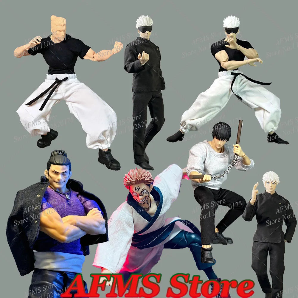 1/12 Scale Collectible Figure Fushiguro Toji T Shirt Pants Ryomen Sukuna Itadori Yuji Aoi Todo  Satoru Gojo Clothes Fit 6" Body