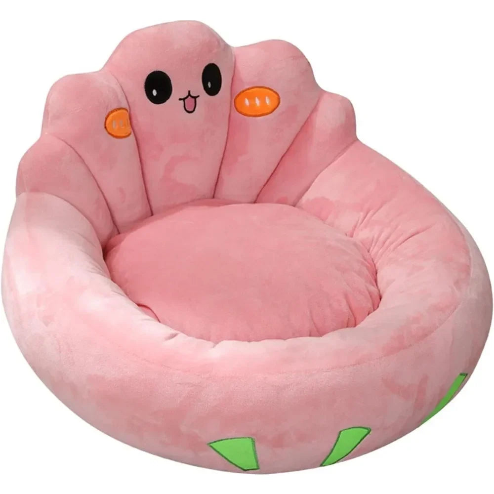 "plush washable warm pet beds for cats and dogs, cozy self-heating sleeping beds for small pets, pink"