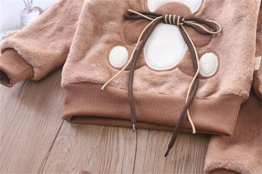 3PCS Baby Winter Clothing Set | Sweater Coat, Hooded Vest & Pants Outfit for Boys & Girls