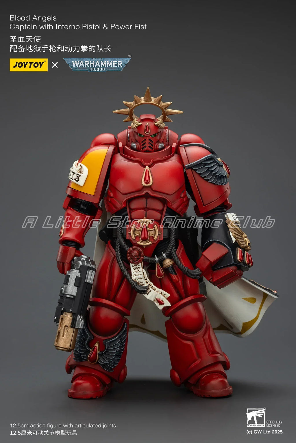 1/18 Action Figure JOYTOY Warhammer 40000 Blood Angels Captain with Inferno Pistol & Power Fist