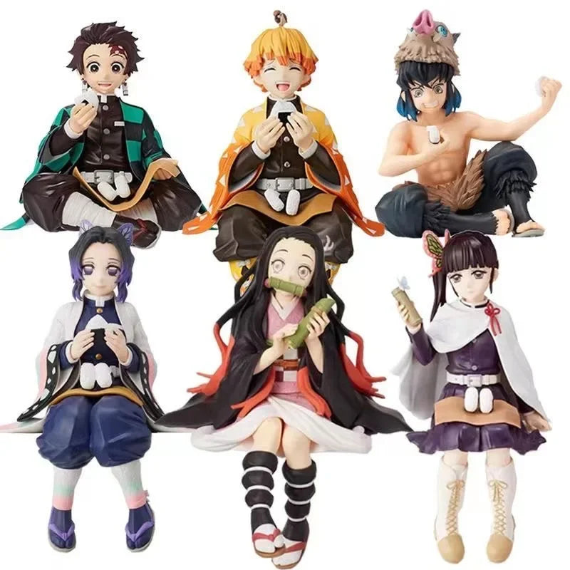 *！Anime Demon Slayer Action Figures Tanjirou Nezuko Zenitsu Tomioka Giyuu Kochou Anime Figure Collect Kid Doll Toys for Children