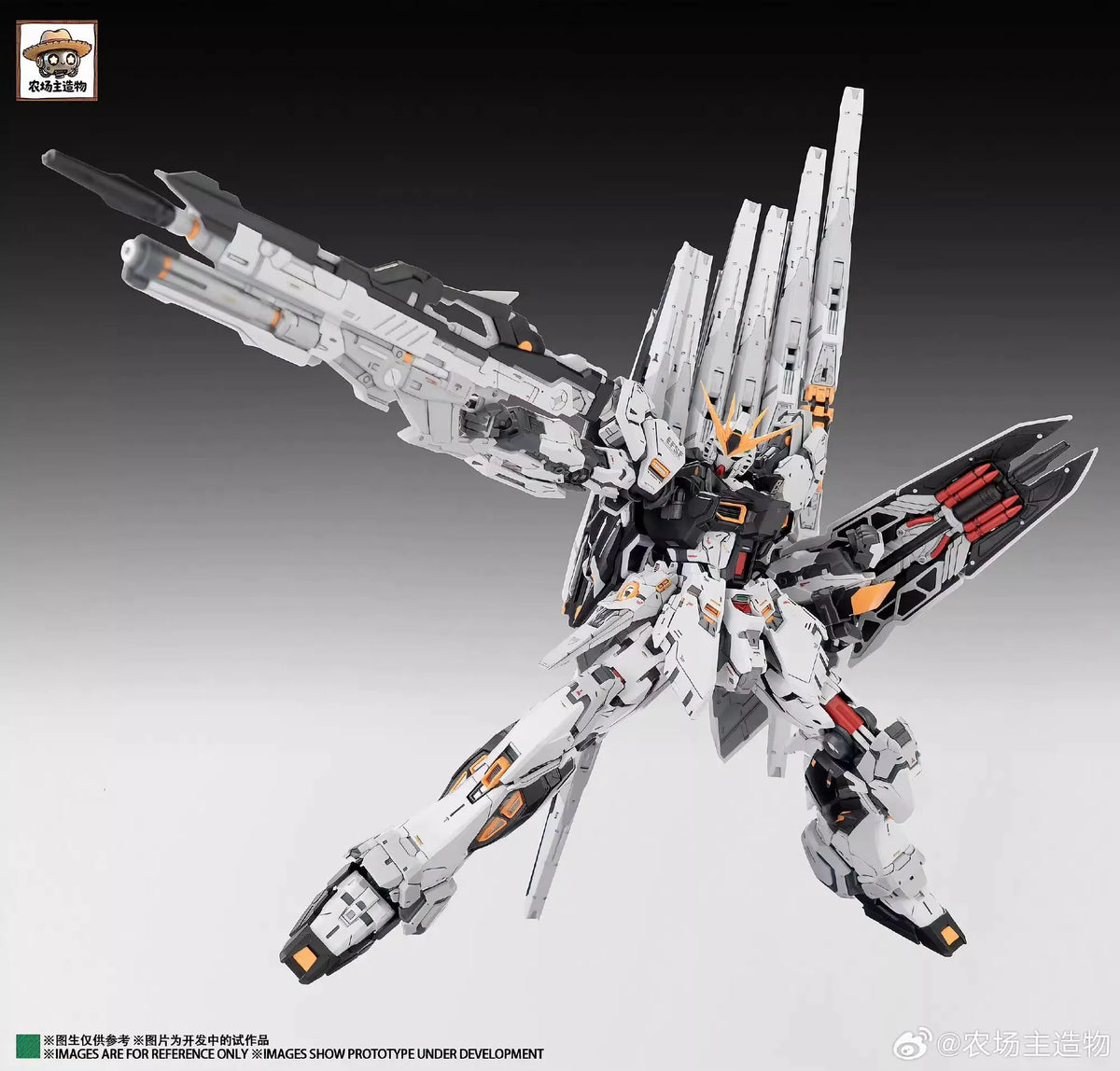 1/100 NCZZW Model RX-93 Nu Fighter Assembly Model Kits Lucky Moo Cai Miaomiao GK Action Robot Plastic Model Collection Toys Gift