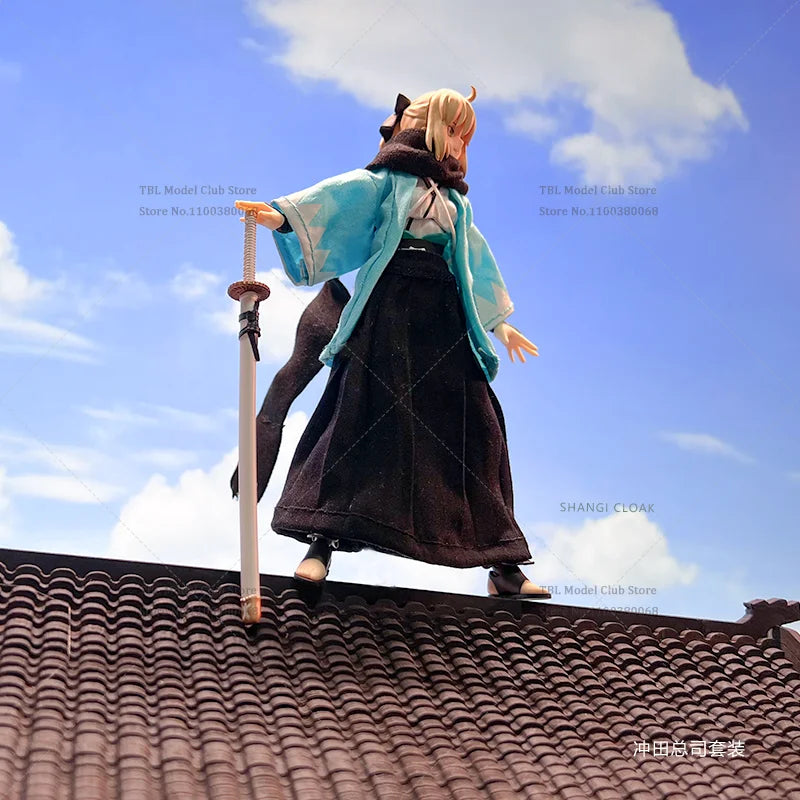 1/12 Scale Female Clothes Kimono Fate Altria Pendragon Knight Kings Japanese Anime For figma 6-inch Action Figure Soldier Scene