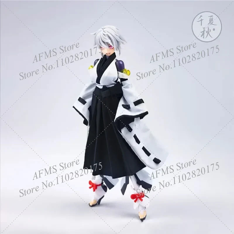 1/12 Scale Mobile Suit Girl Kimono Witch Uniform Backless Vest Tops Pleated Skirt Set For 6Inch Women Soldier Action Figure Body
