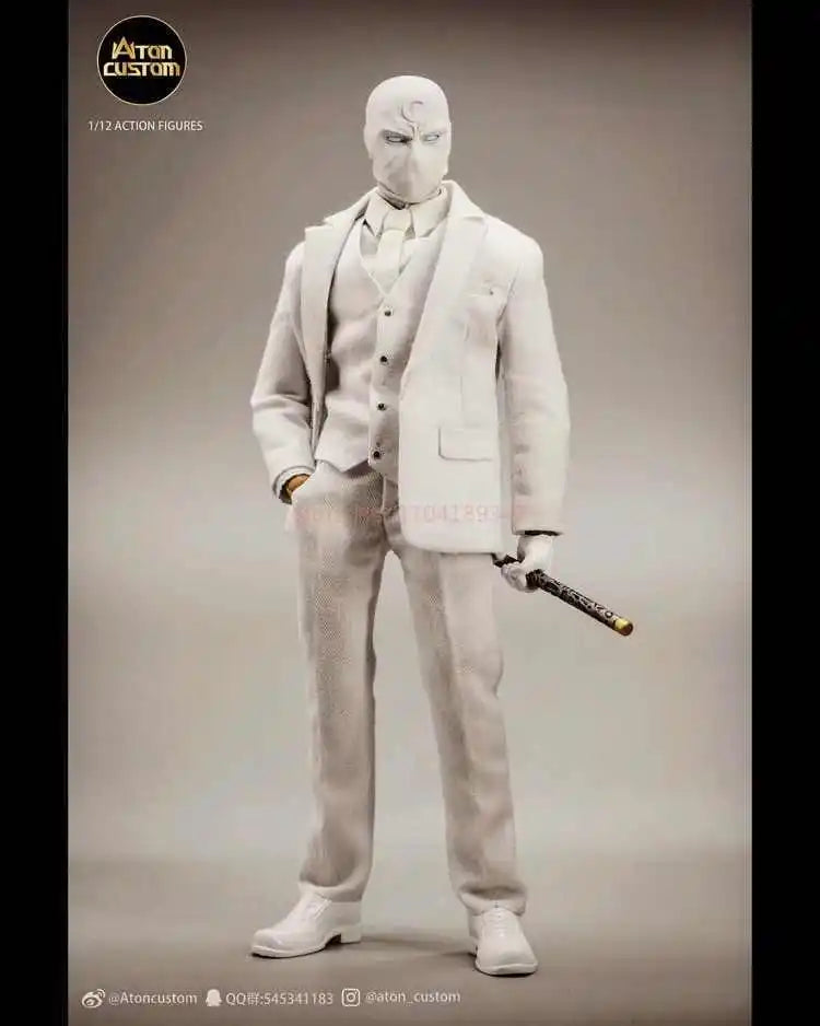 1/12 Mr. Night Figures Aton Custom Moonlight Knight Suit Design Battle Damaged Design Movable Humanoid Aton Custom Birthday Gift