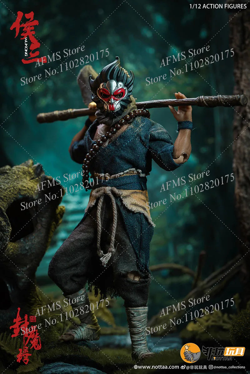 1/12 Scale Collectible Figure Hou San Wukong Monk Journey To The West Black Myth Combat Doll 6Inch Men Soldier Action Figure Toy