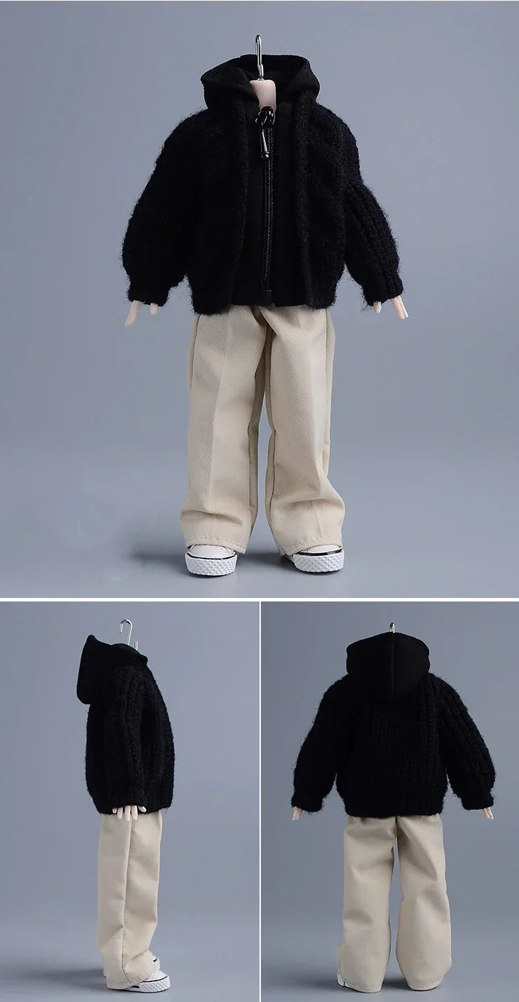 1/12 Scale Male Soldier Knitted Sweatshirt Sweater Jacket Cardigan Coat for 6in Asi Dolls Action FIgure Body Model DIY