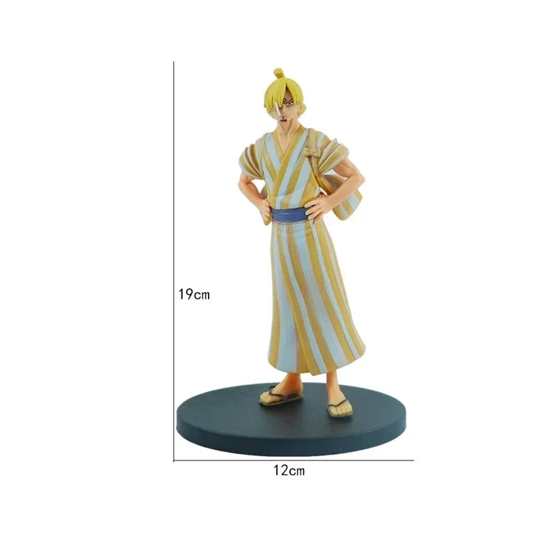 **18cm One Piece Anime Figure Pirate Warriors Monkey D Luffy Roronoa Zoro Sanji Usopp Action Figures Collectible Model Toys