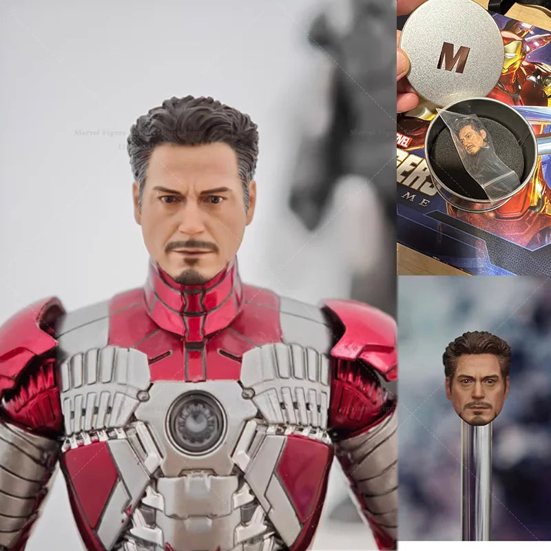 048 1/10 Scale Head Sculpt Genius Inventor Powered Armor Tony Stark For 6-inch  Action Figure Soldier Collections Toys In Stock