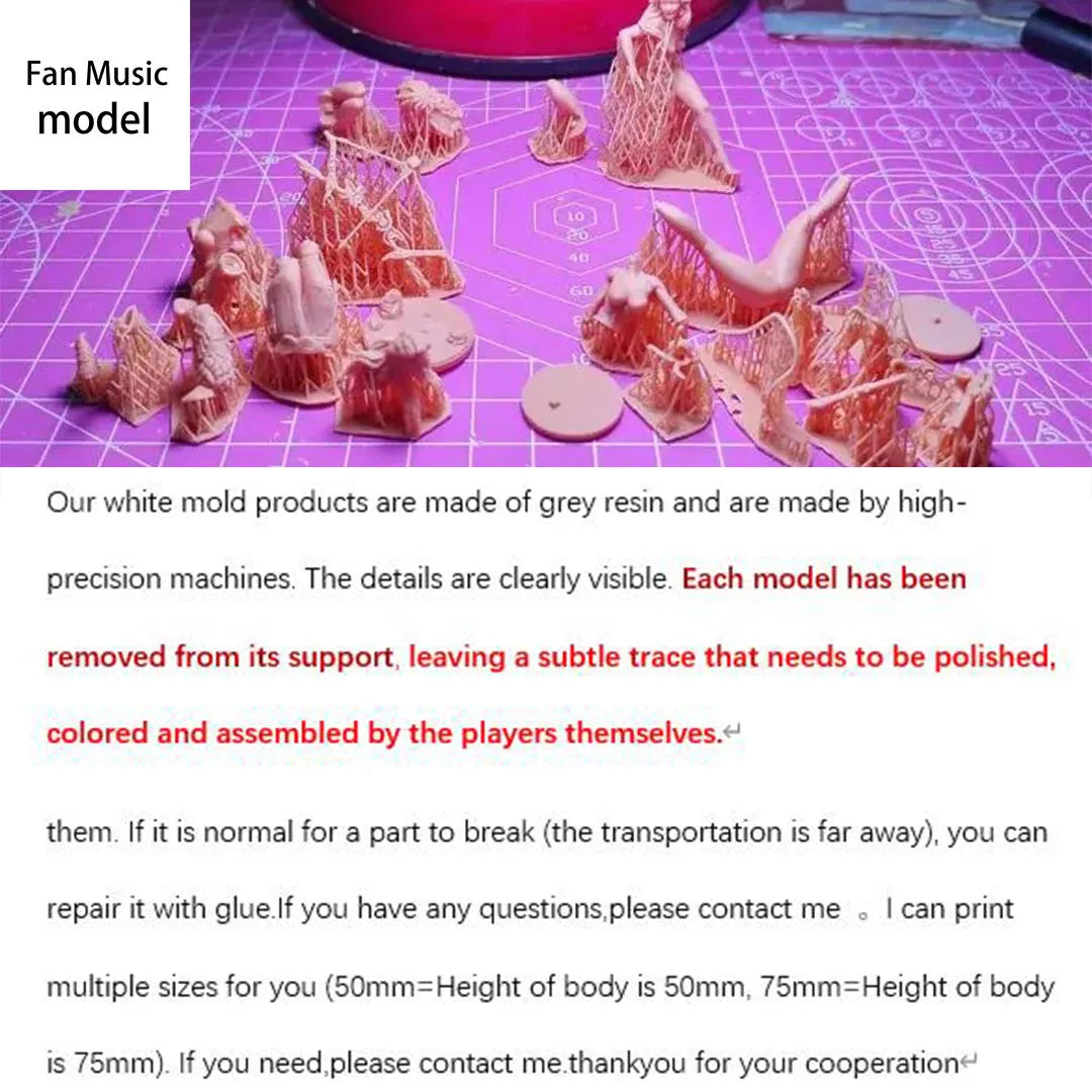 (1/35=50mm,1/24=75mm,1/18=100mm,1/16=120mm) 3D printing, NSFW, Miniature figure resin model, Unassembled and unpainted kit model