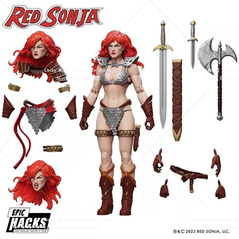 1/12 Scale Collectible Red Hair Sonja Action Figure Movable Joint Body Design 6inch BOSS Fight Studio Female Soldier Doll