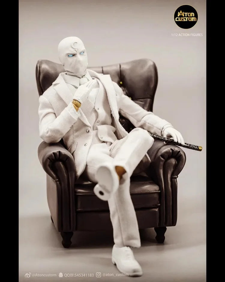 1/12 Mr. Night Figures Aton Custom Moonlight Knight Suit Design Battle Damaged Design Movable Humanoid Aton Custom Birthday Gift
