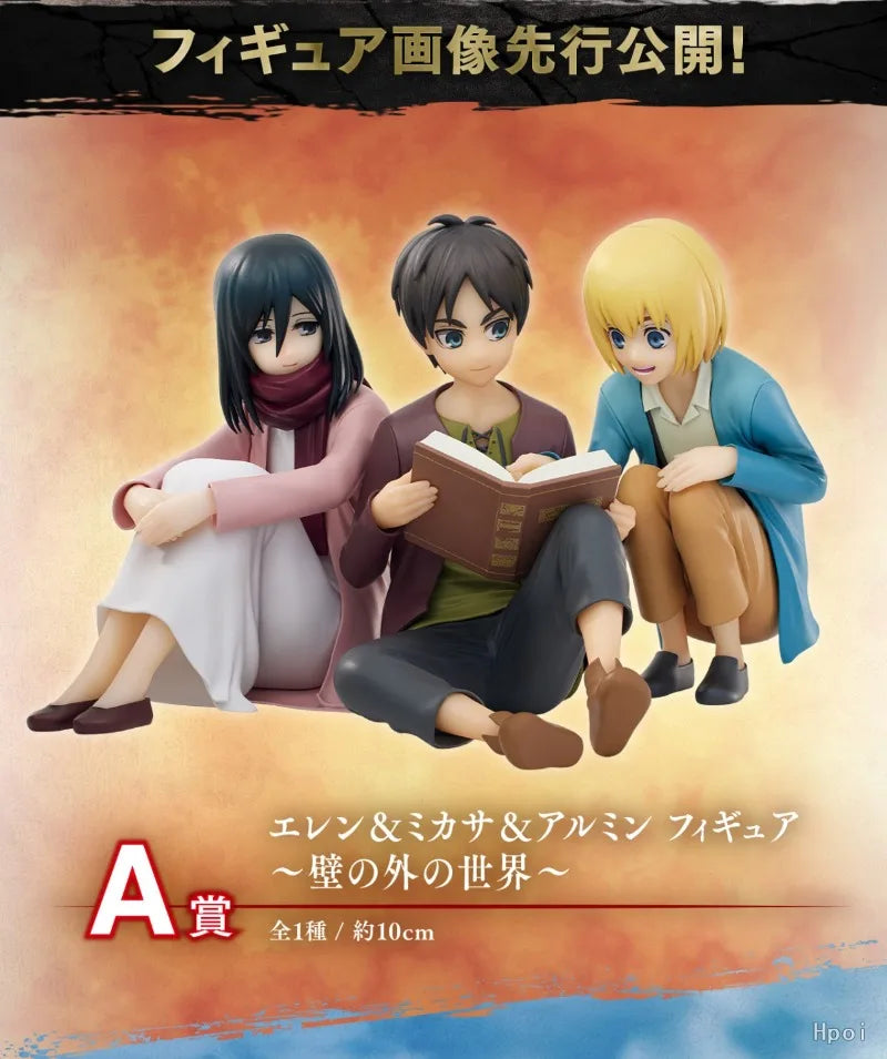 '-In Stock Original BANDAI Ichiban KUJI Attack on Titan Eren Yeager Levi Ackerman Zoe Hans Mikasa Armin Arlert  Model  Figure