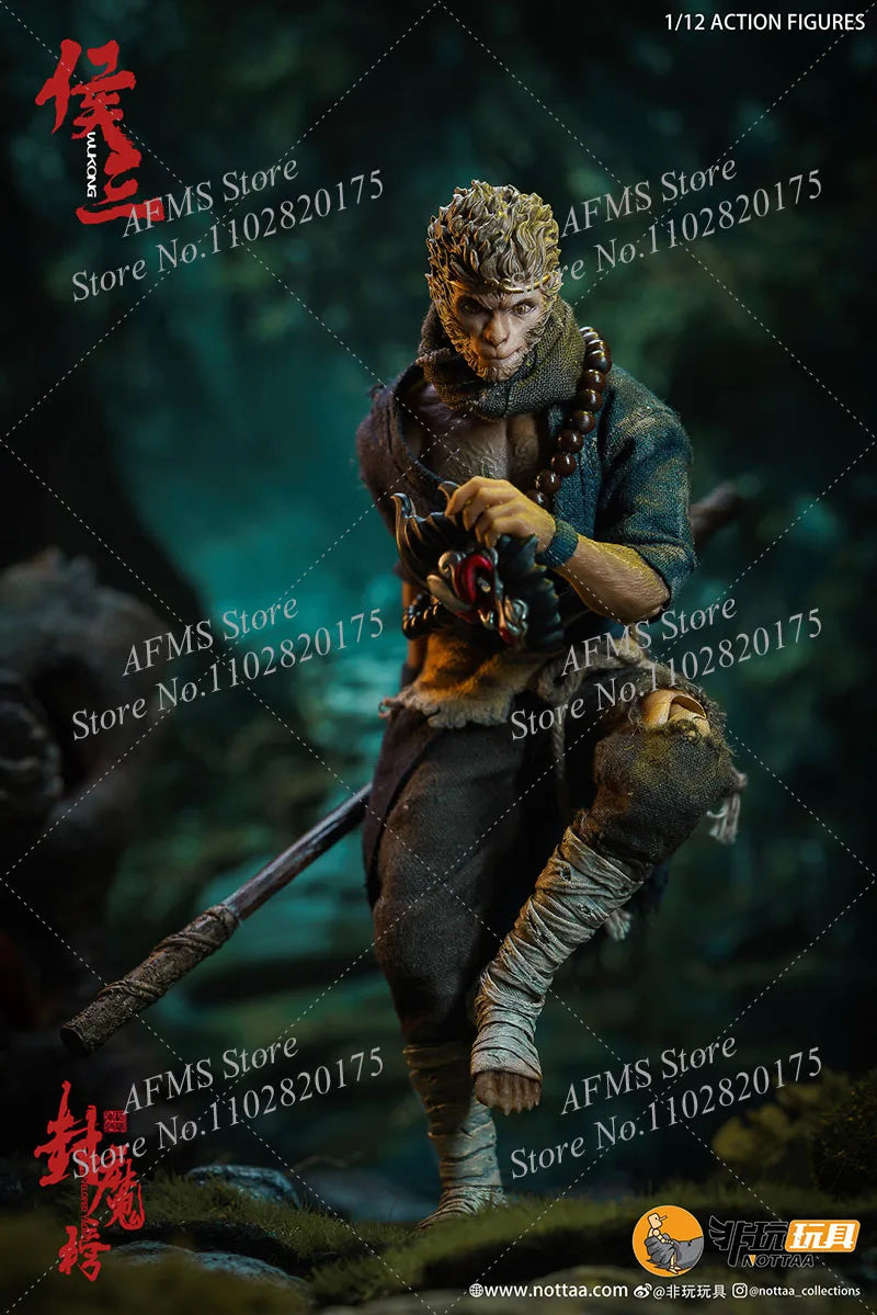 1/12 Scale Collectible Figure Hou San Wukong Monk Journey To The West Black Myth Combat Doll 6Inch Men Soldier Action Figure Toy
