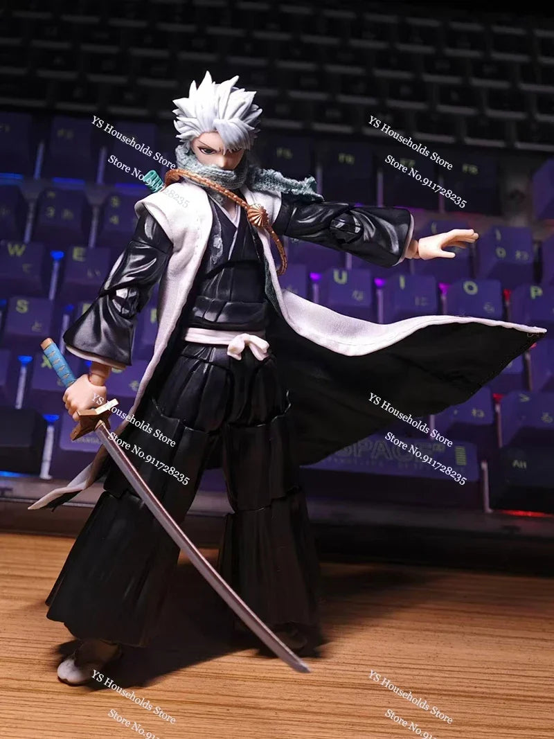 1/12 Hitsugaya Toushirou Boy Figure Mini Scarf Sleeveless Windbreaker Coat Toys Clothes Accessory For 6" Anime Bleach Shf Body