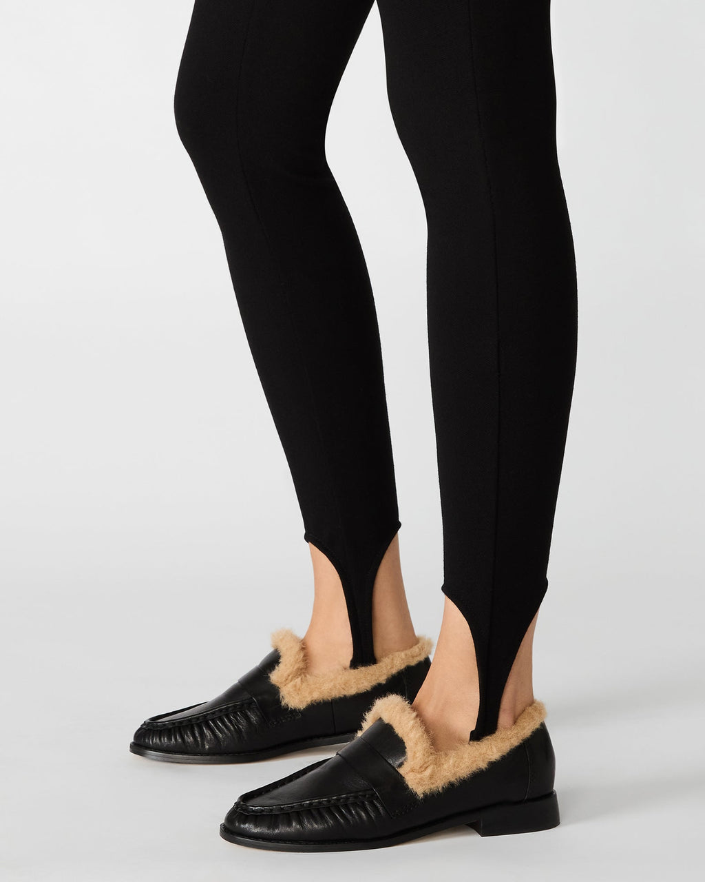 RONIE FAUX FUR BLACK LEATHER