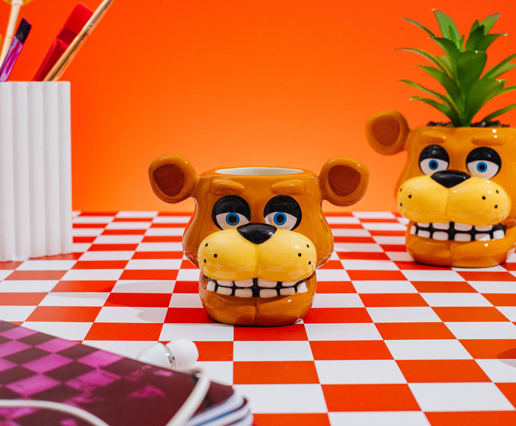 Five Nights At Freddy's Freddy Face Sculpted Ceramic Mini Mug | Holds 2 Ounces