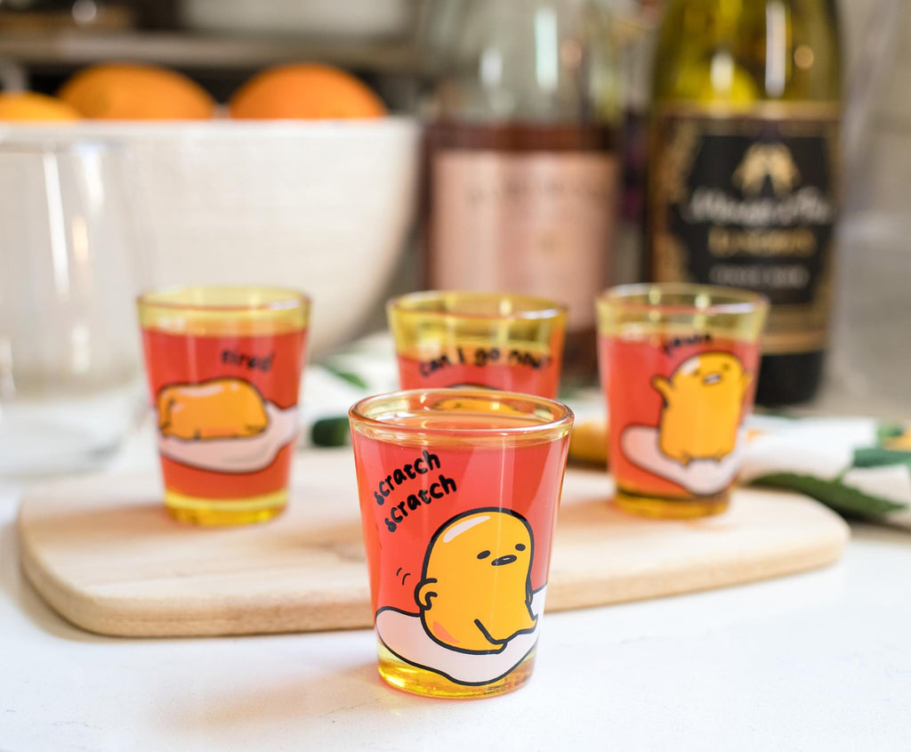 Gudetama Sleepy 1.5-Ounce Mini Glass Cups | Set Of 4