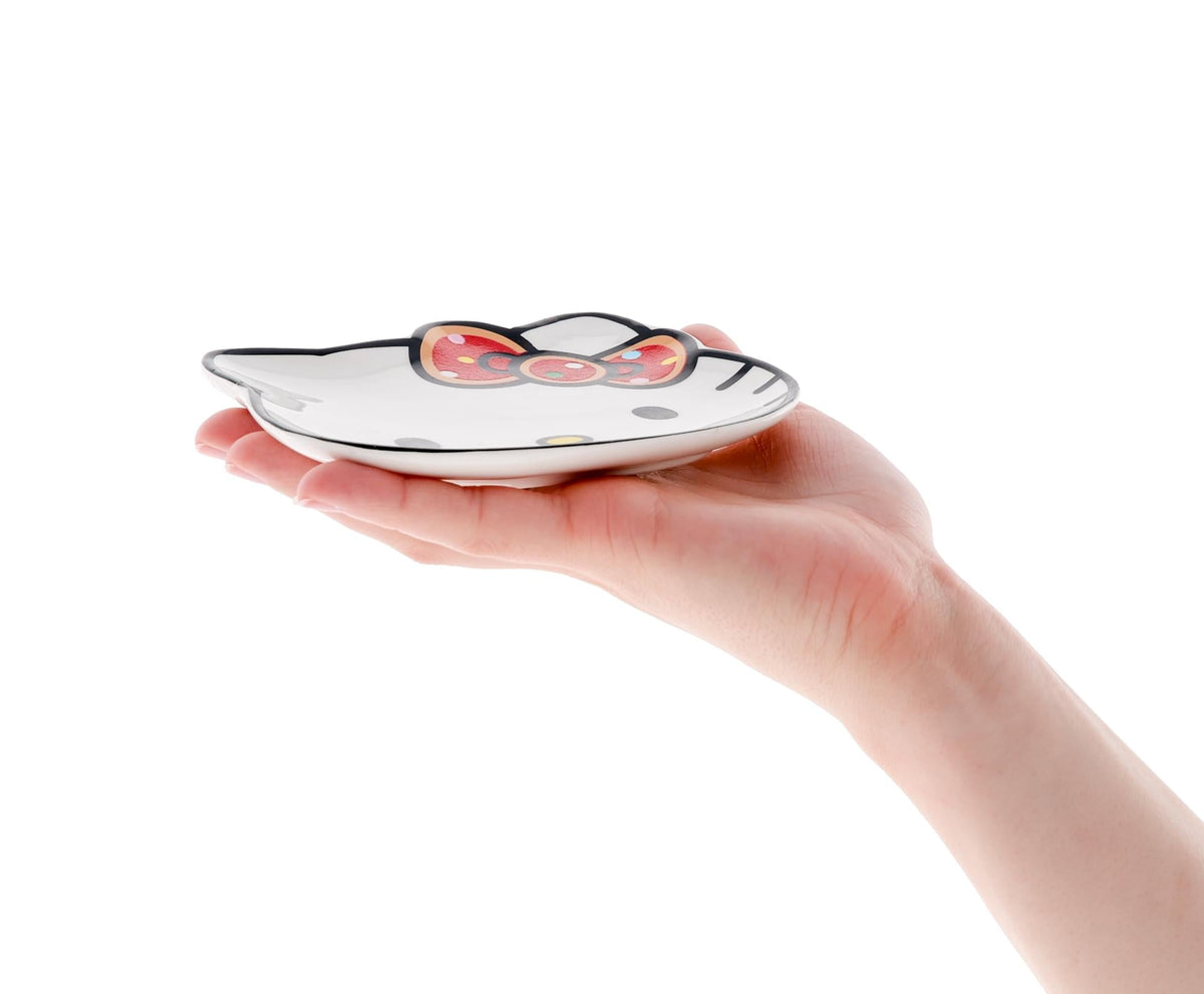 Sanrio Hello Kitty Glitter Bow Sculpted Ceramic Trinket Tray Dish