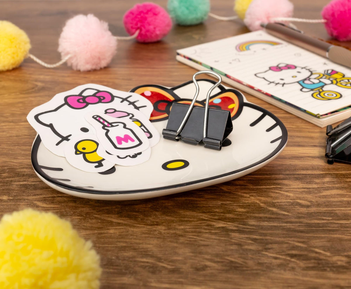 Sanrio Hello Kitty Glitter Bow Sculpted Ceramic Trinket Tray Dish
