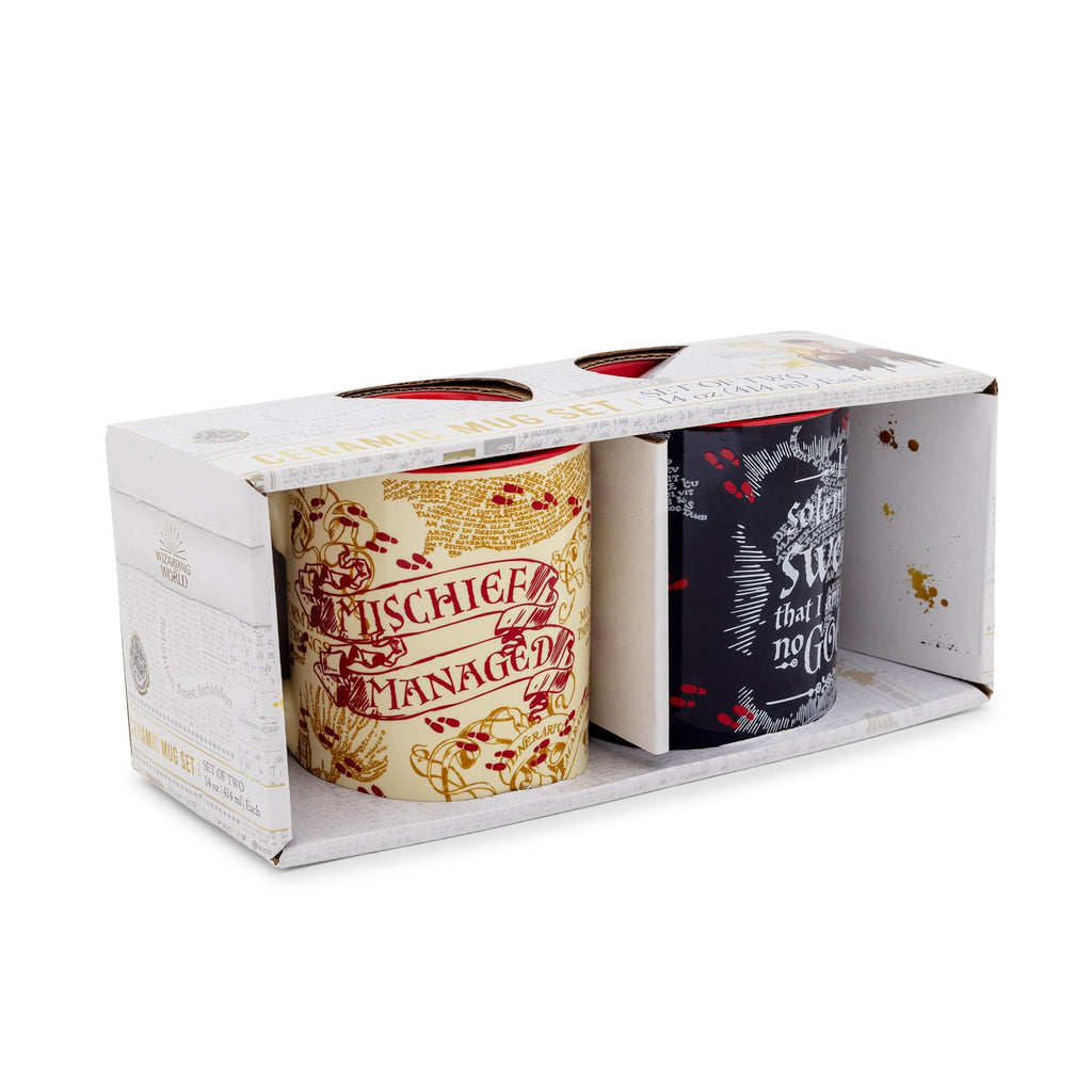 Harry Potter Marauder's Map Quotes Ceramic Mug Set | Each Holds 14 Ounces