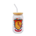 Harry Potter Gryffindor House Mascot Glass Tumbler With Bamboo Lid and Straw