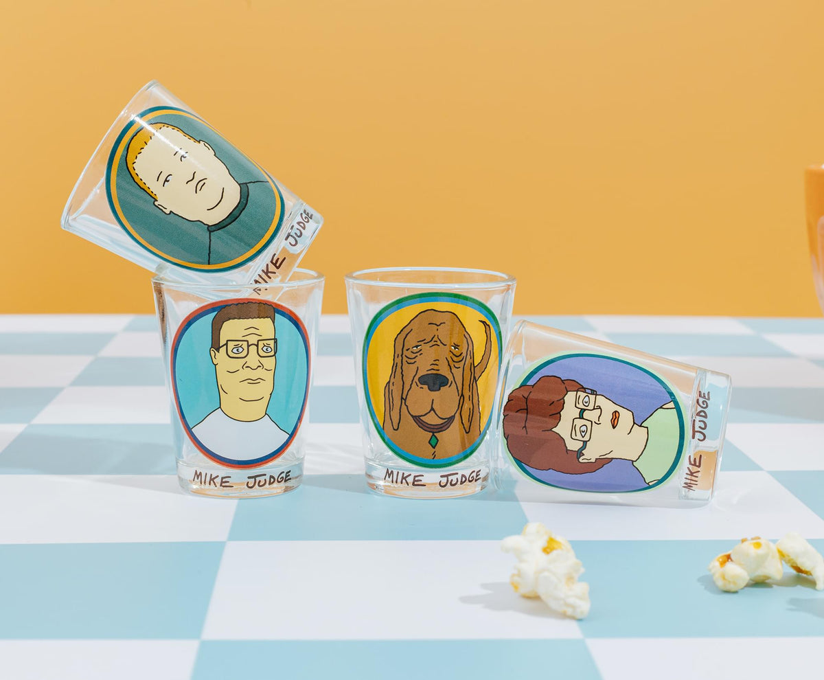 King Of The Hill Family Portraits 2-Ounce Mini Shot Glasses | Set of 4
