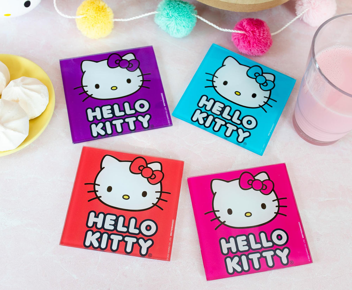 Sanrio Hello Kitty Colors Glass Coasters | Set of 4