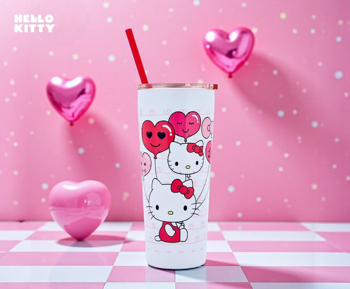 Sanrio Hello Kitty Balloons and Love 22-Ounce Stainless Steel Tumbler