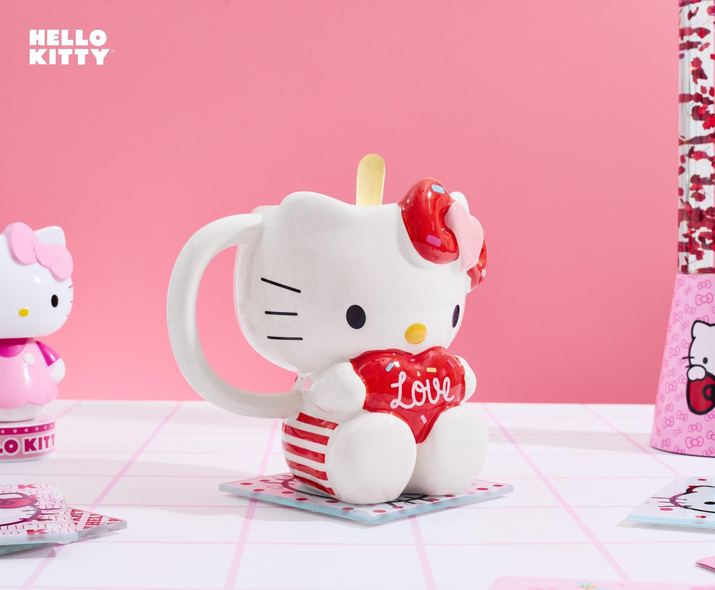 Sanrio Hello Kitty "Love" Sculpted Ceramic Mug | Holds 20 Ounces