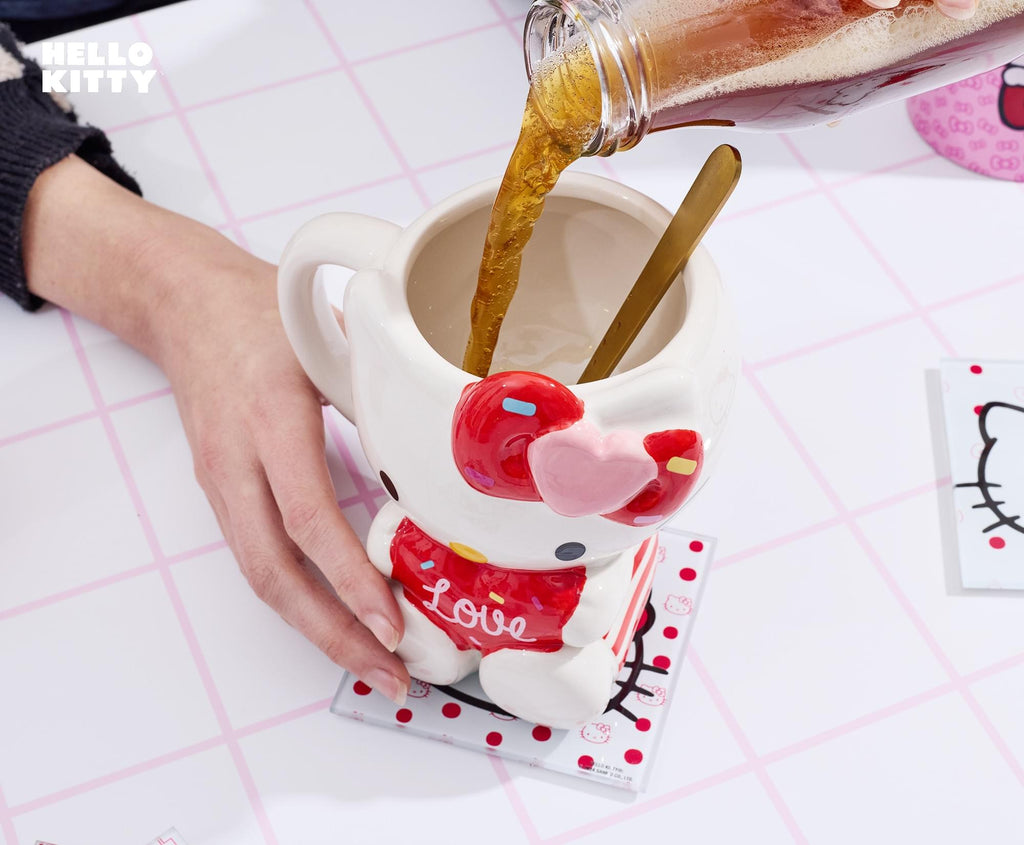 Sanrio Hello Kitty "Love" Sculpted Ceramic Mug | Holds 20 Ounces
