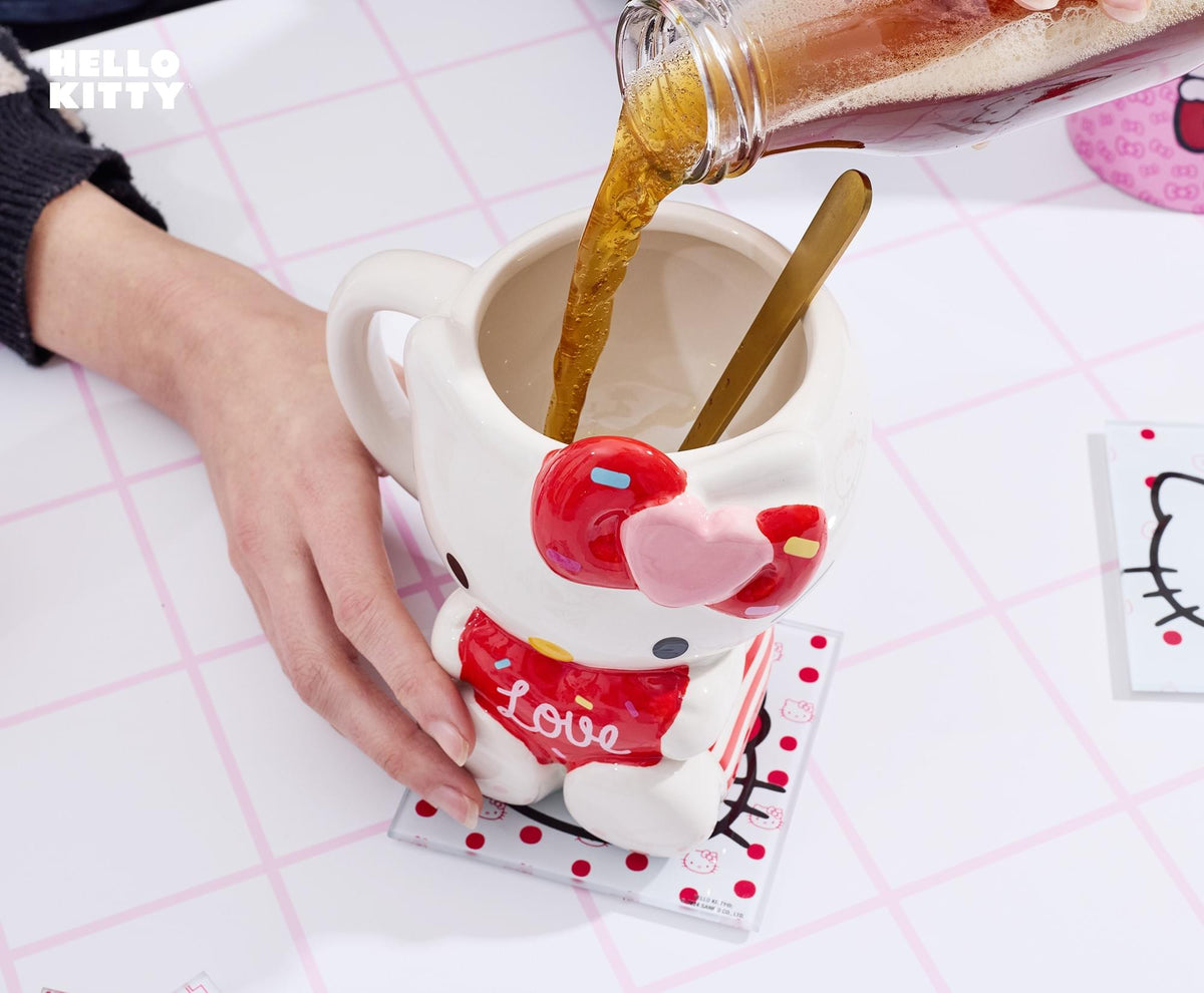Sanrio Hello Kitty "Love" Sculpted Ceramic Mug | Holds 20 Ounces