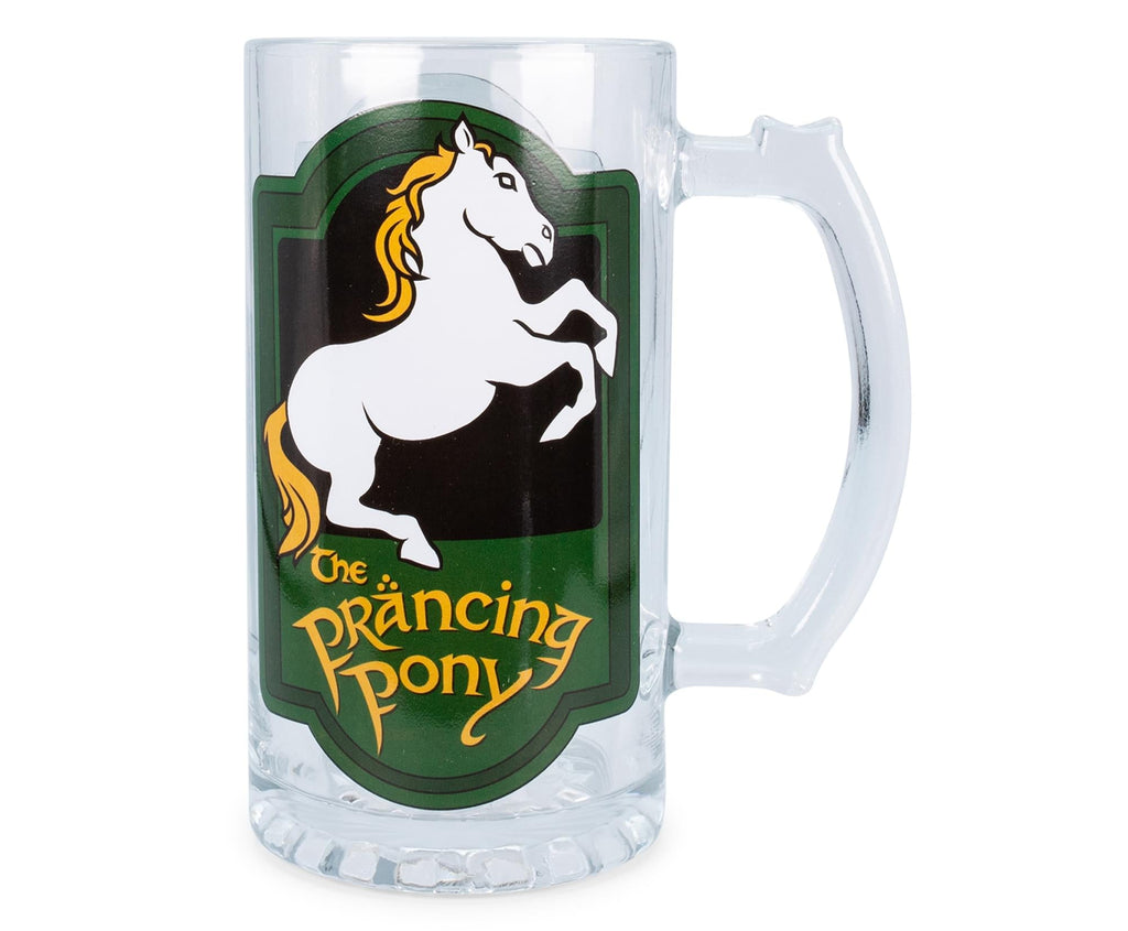 The Lord of the Rings Prancing Pony Glass Stein Mug | Holds 16 Ounces