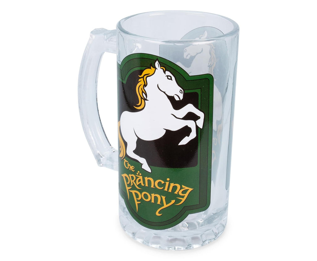 The Lord of the Rings Prancing Pony Glass Stein Mug | Holds 16 Ounces