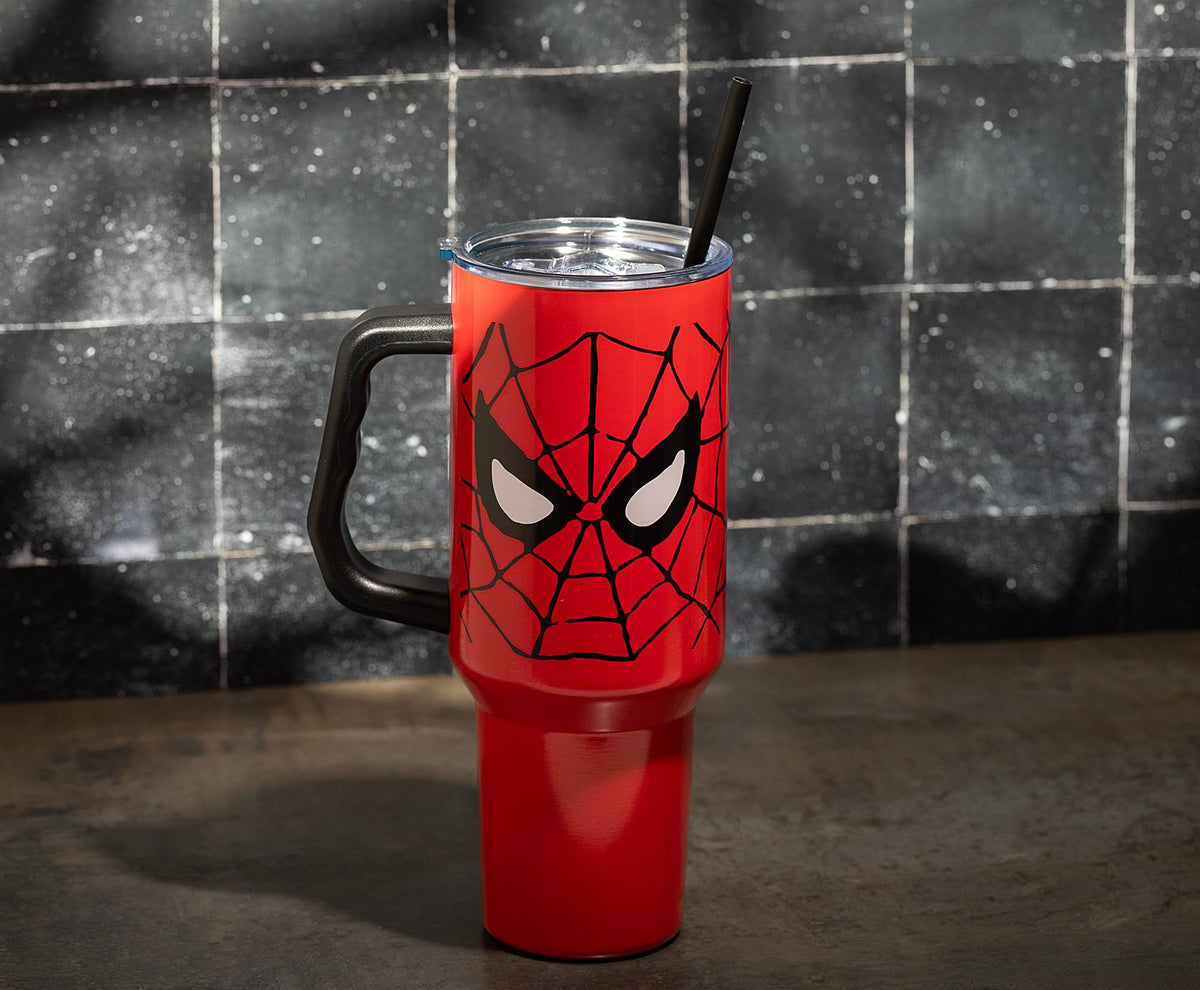 Marvel Spider-Man Face 40-Ounce Stainless Steel Tumbler With Handle