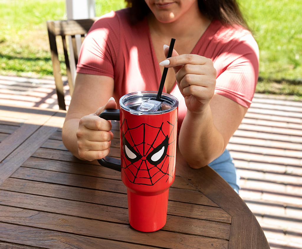 Marvel Spider-Man Face 40-Ounce Stainless Steel Tumbler With Handle