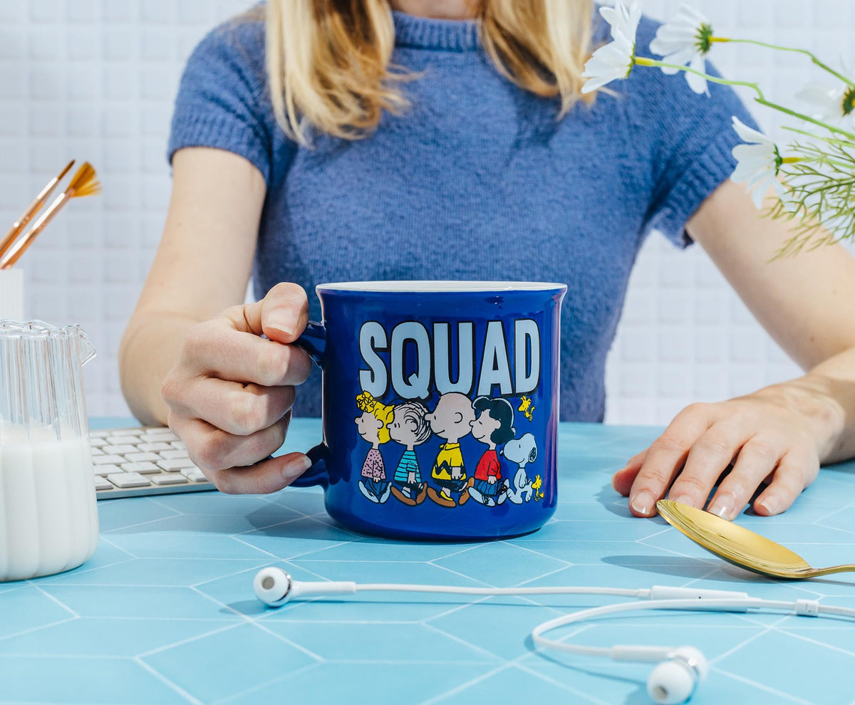 Peanuts Characters "Squad" Ceramic Camper Mug | Holds 20 Ounces