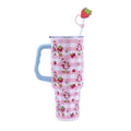Strawberry Shortcake Pink Pattern 40-Ounce Stainless Steel Tumbler With Handle