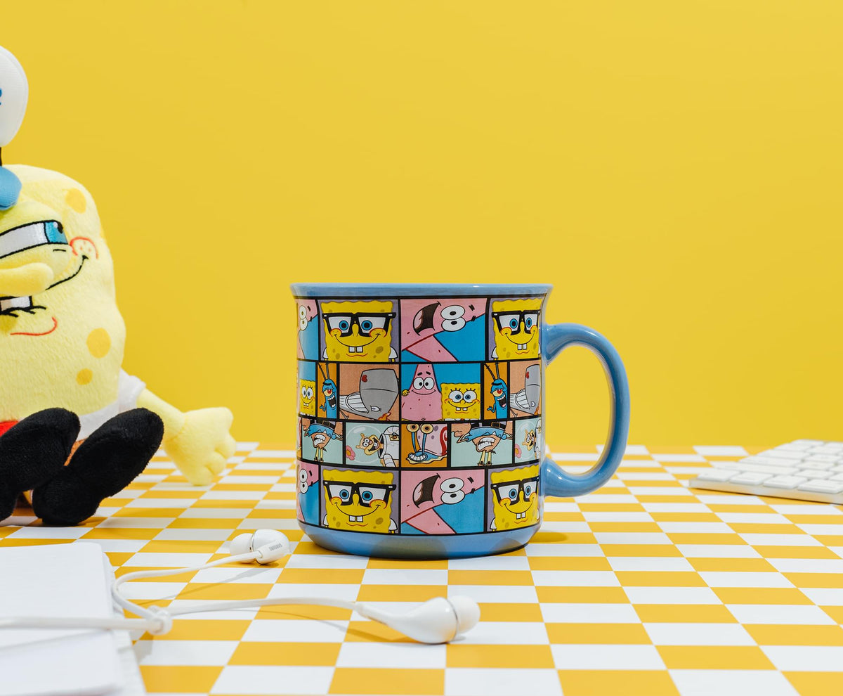 Nickelodeon SpongeBob SquarePants Character Grid 20-Ounce Ceramic Camper Mug
