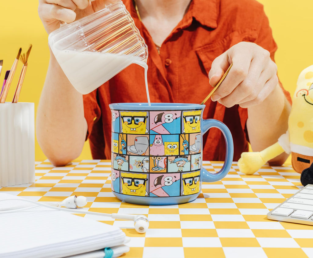 Nickelodeon SpongeBob SquarePants Character Grid 20-Ounce Ceramic Camper Mug