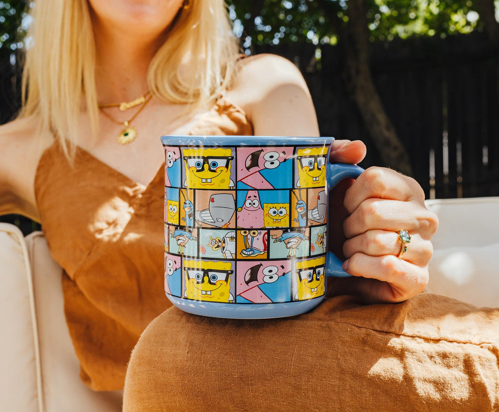 Nickelodeon SpongeBob SquarePants Character Grid 20-Ounce Ceramic Camper Mug