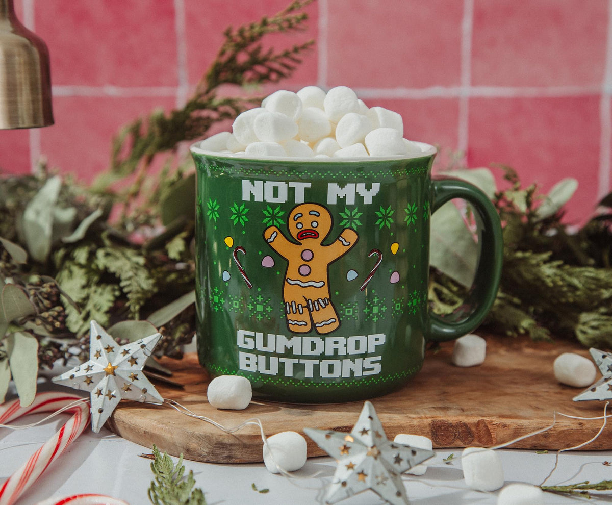 Shrek Gingerbread Man "Not My Gumdrop Buttons" 20-Ounce Ceramic Camper Mug