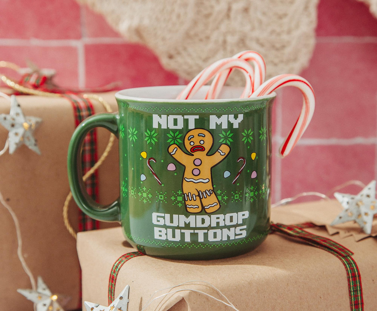 Shrek Gingerbread Man "Not My Gumdrop Buttons" 20-Ounce Ceramic Camper Mug