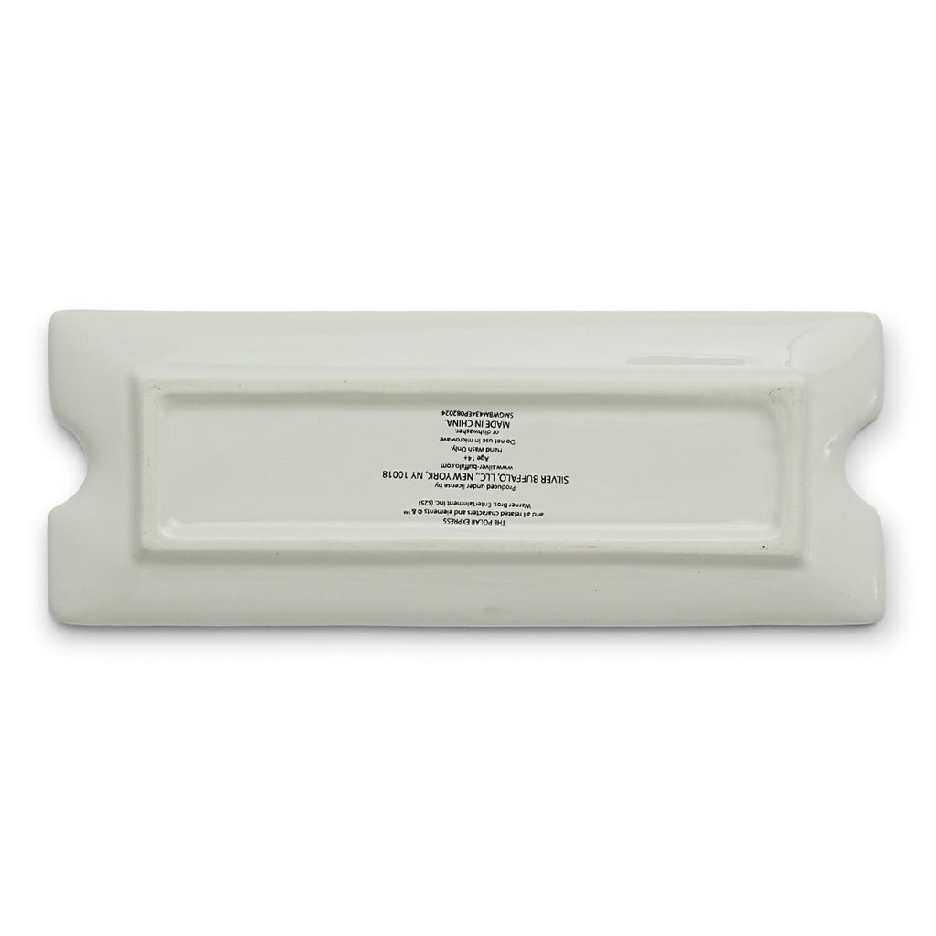 The Polar Express Round Trip Ticket Sculpted Ceramic Trinket Tray