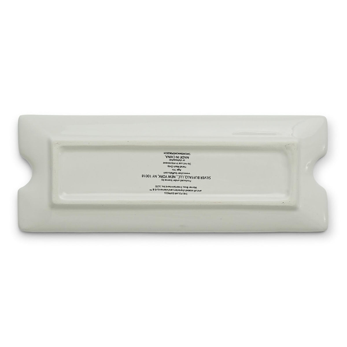 The Polar Express Round Trip Ticket Sculpted Ceramic Trinket Tray