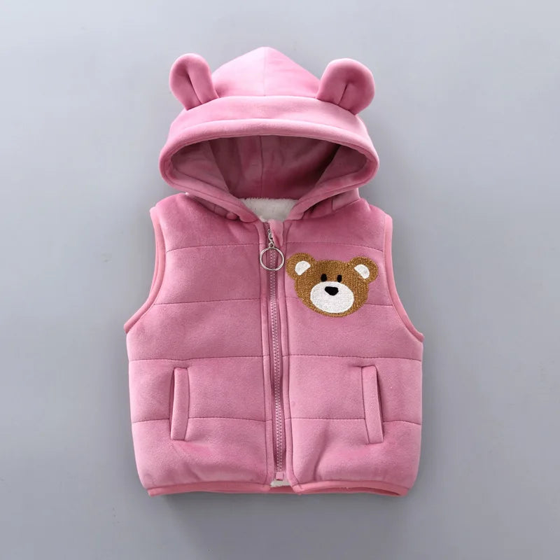 3PCS Baby Winter Clothing Set | Sweater Coat, Hooded Vest & Pants Outfit for Boys & Girls